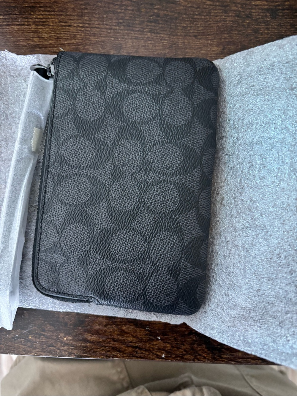 Coach Charcoal/Black Zip Pouch - Picture 2 of 3